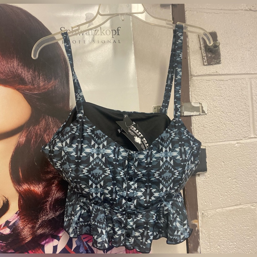 Swim top western print